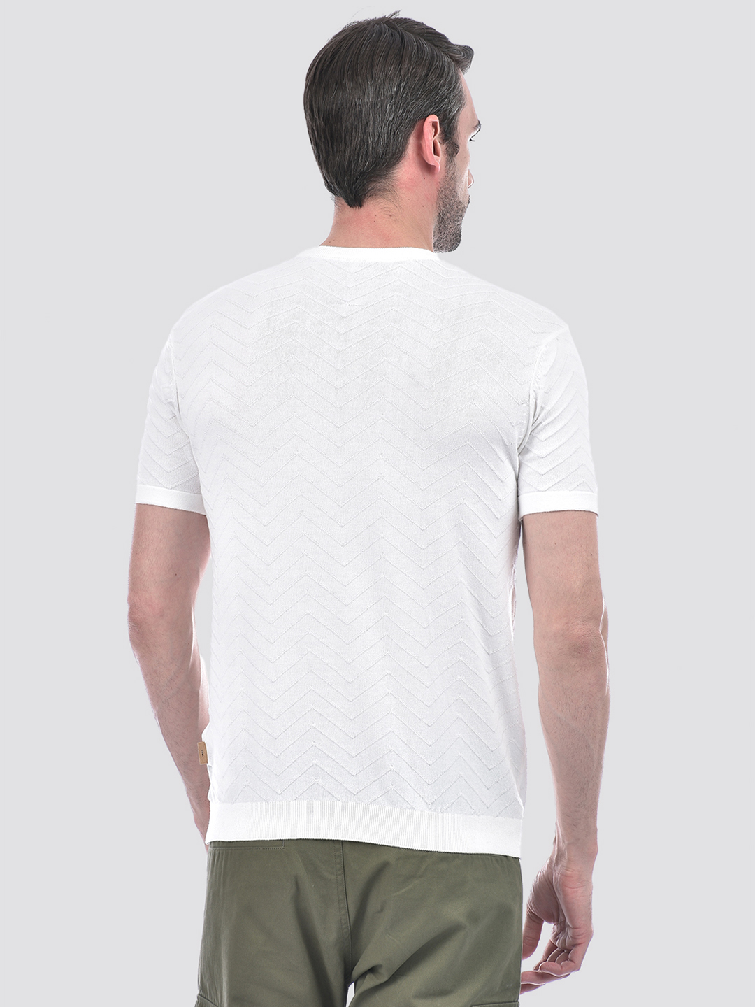 Numero Uno Men Textured White T-Shirt